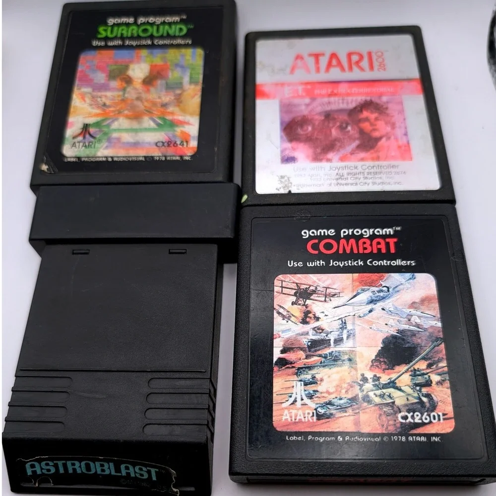 Atari 2600 Game Cartridge Lot of 4 Combat Surround ET Astroblast CX2601 CX2641